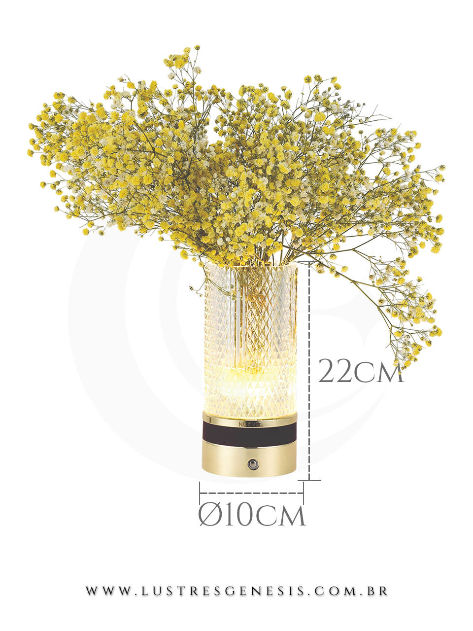 Abajur de Cabeceira LED Metal Dourado Acrilico Dimerizavel Bivolt, Quarto, Sala, Quarto de casal, Suite Master